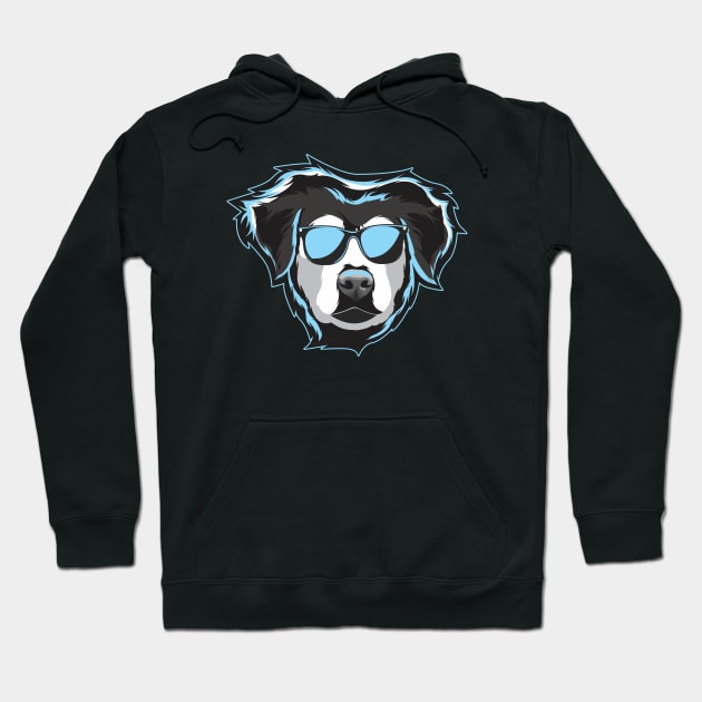 Goberian Glow: Casual Neon Artwork for Doggo Fans Hoodie by Dogiviate